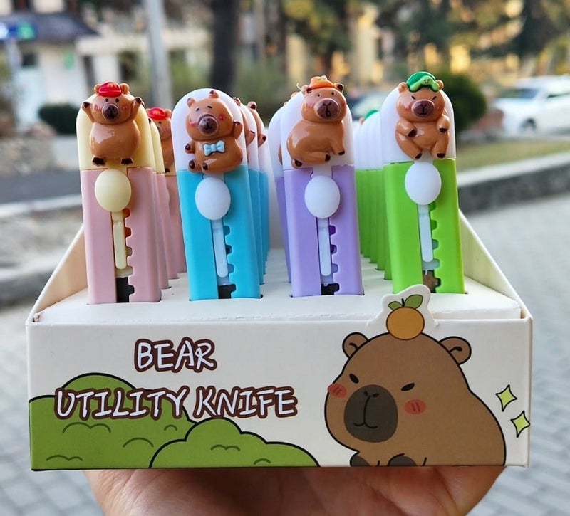 Bear Mini Utility Knife – Retractable Craft Cutter, Box Cutter for School, Office & DIY Use - Image 1